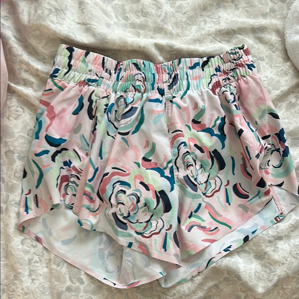 Athleta Flowered Athletic Shorts